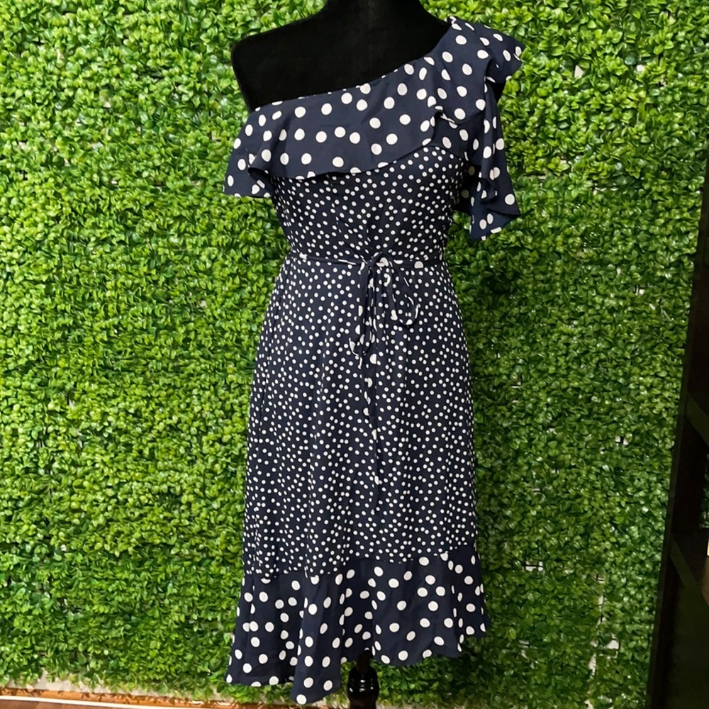 One Shoulder Dress - A Polka Dot Dream